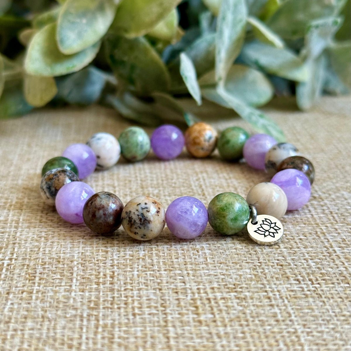 リストアクセサリー(bracelet) New Chapter Bracelet | Dendritic Opal Chrysoprase Amethyst Lotus