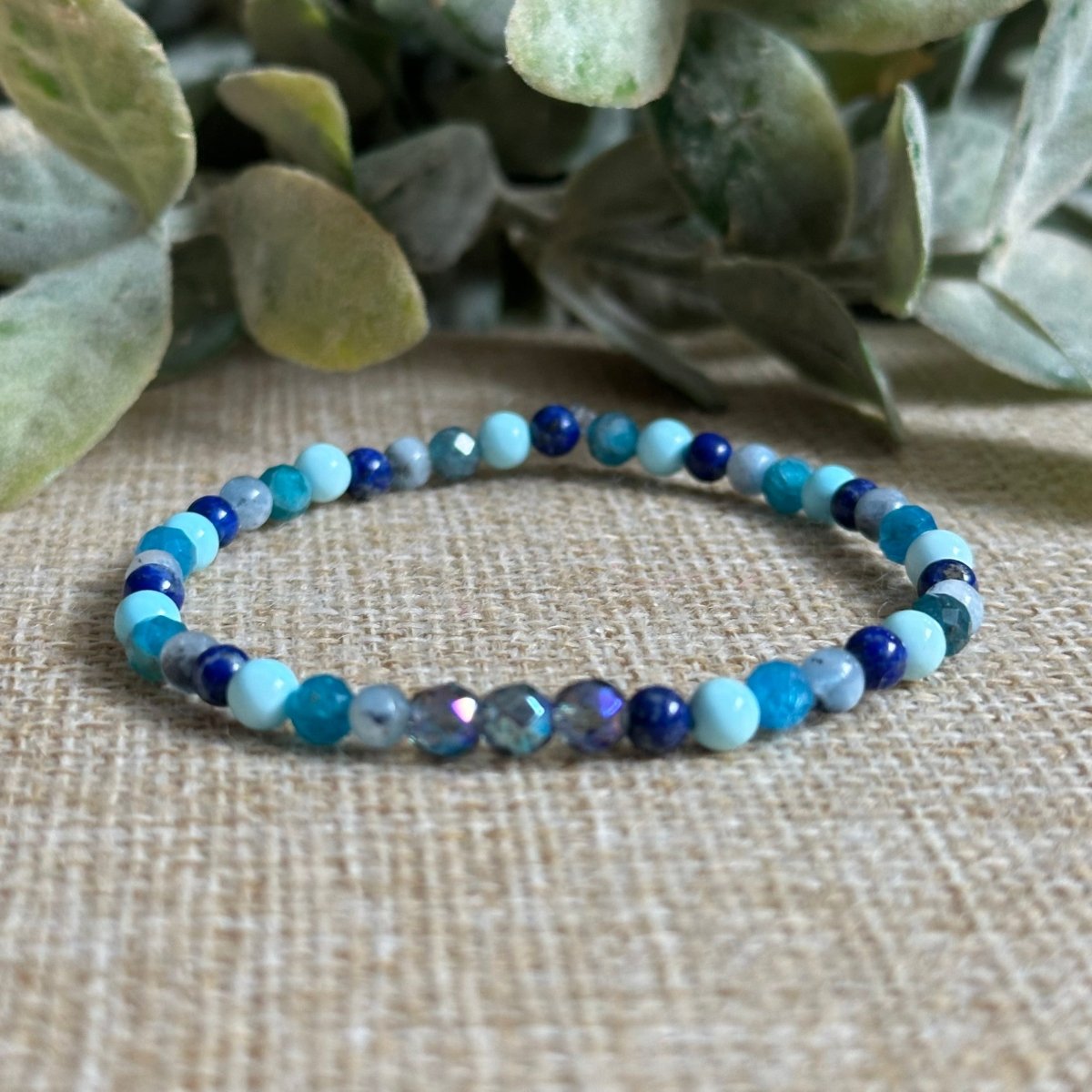 Throat Chakra Gemstone Bracelet | Lapis, Turquoise, Aquamarine