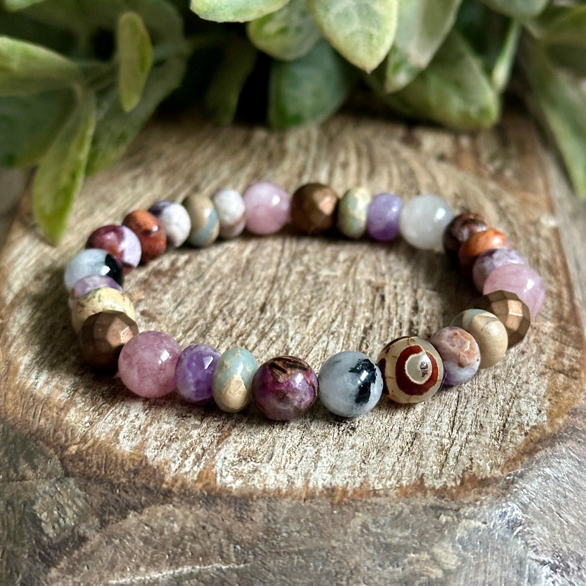 7 Chakra Aromatherapy Bracelet Stack - 8 mm - Healing Stones for You