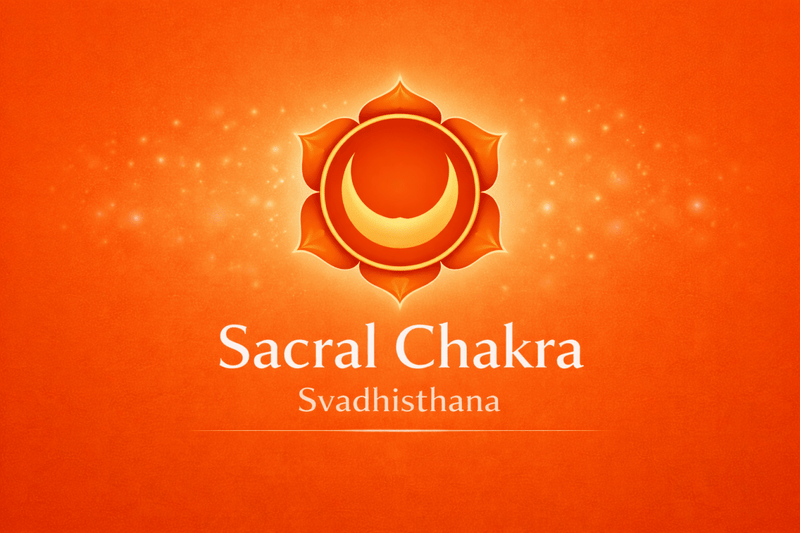 Sacral Chakra symbol in orange representing Svadhisthana energy center for creativity emotion and pleasure