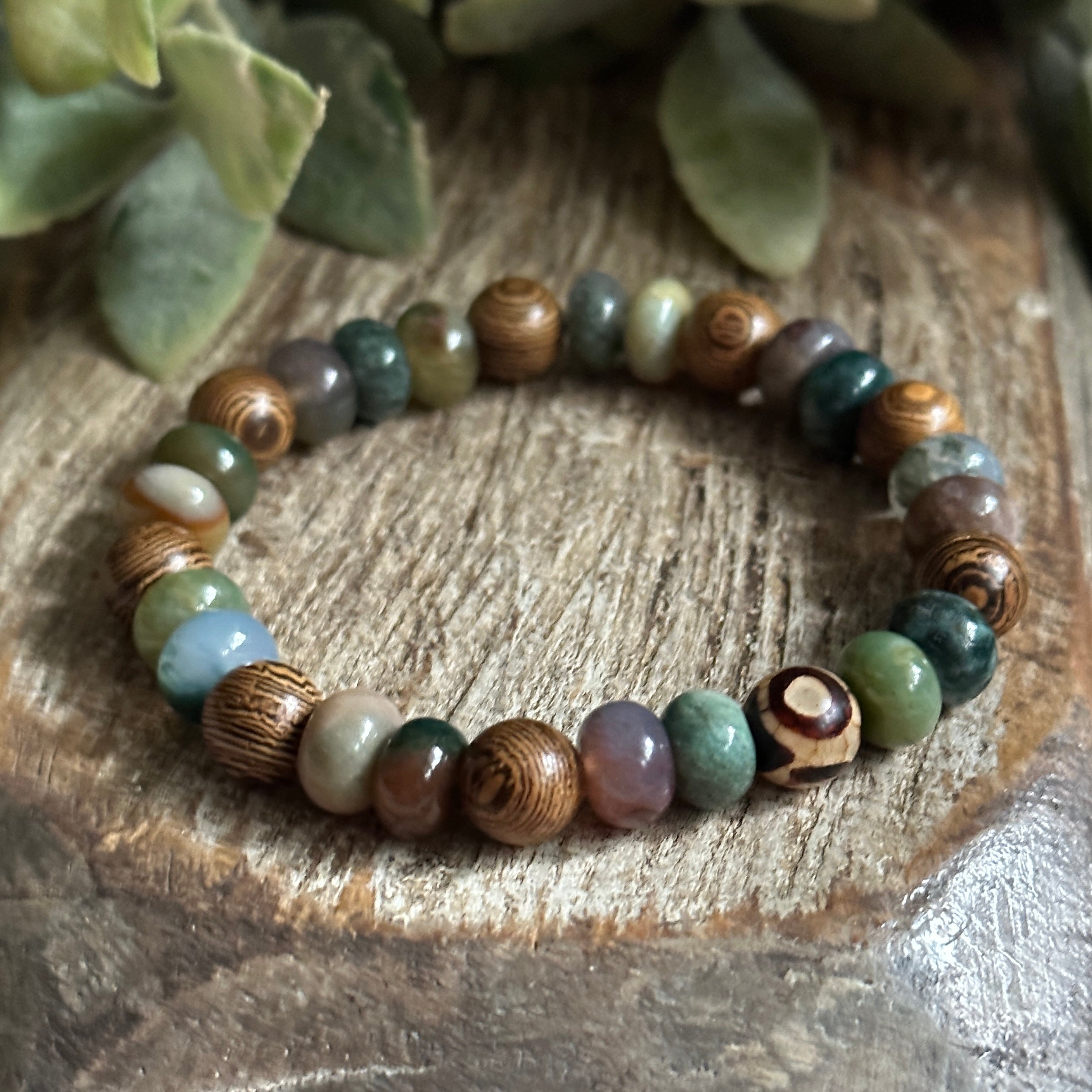 Men's Gemstone Beaded Bracelets Spiritual, Growth, Wealth, Success