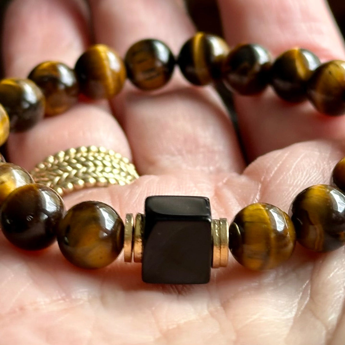 Men's Courage and Protection Gemstone Crystal Bracelet