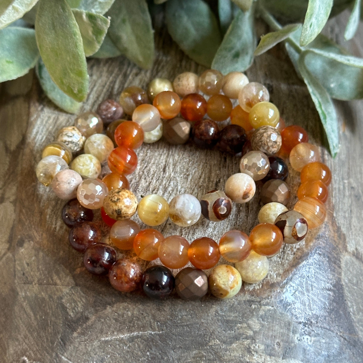 Solar and Sacral Chakra Bracelet Stack