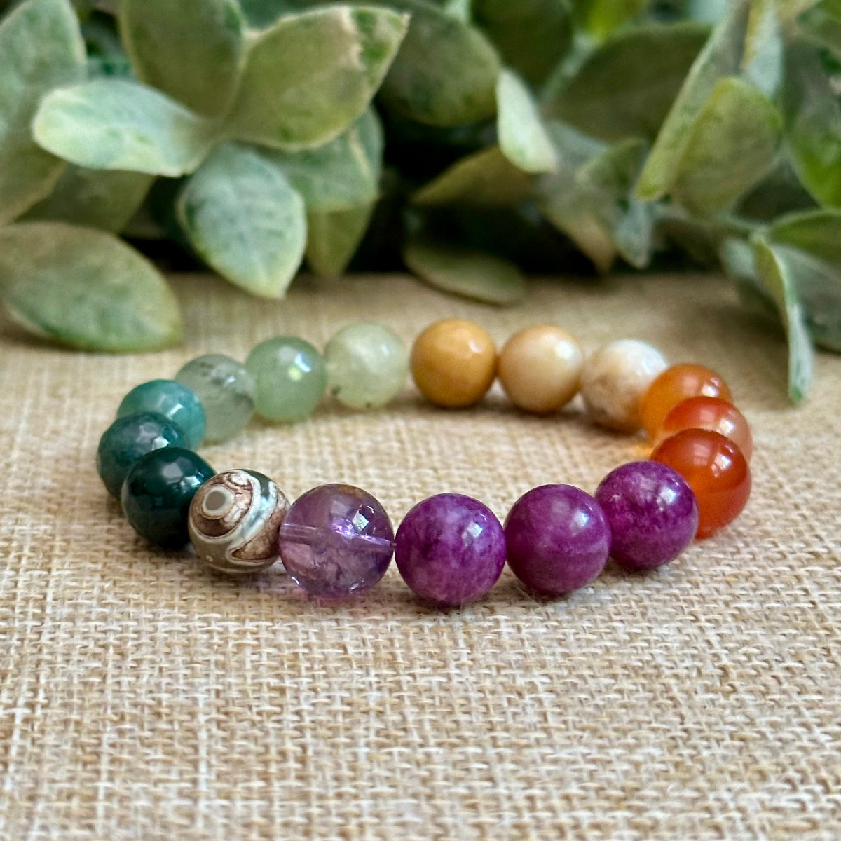 Handmade Gemstone SPiritual Bracelet, Evil Eye Handmade Bracelet