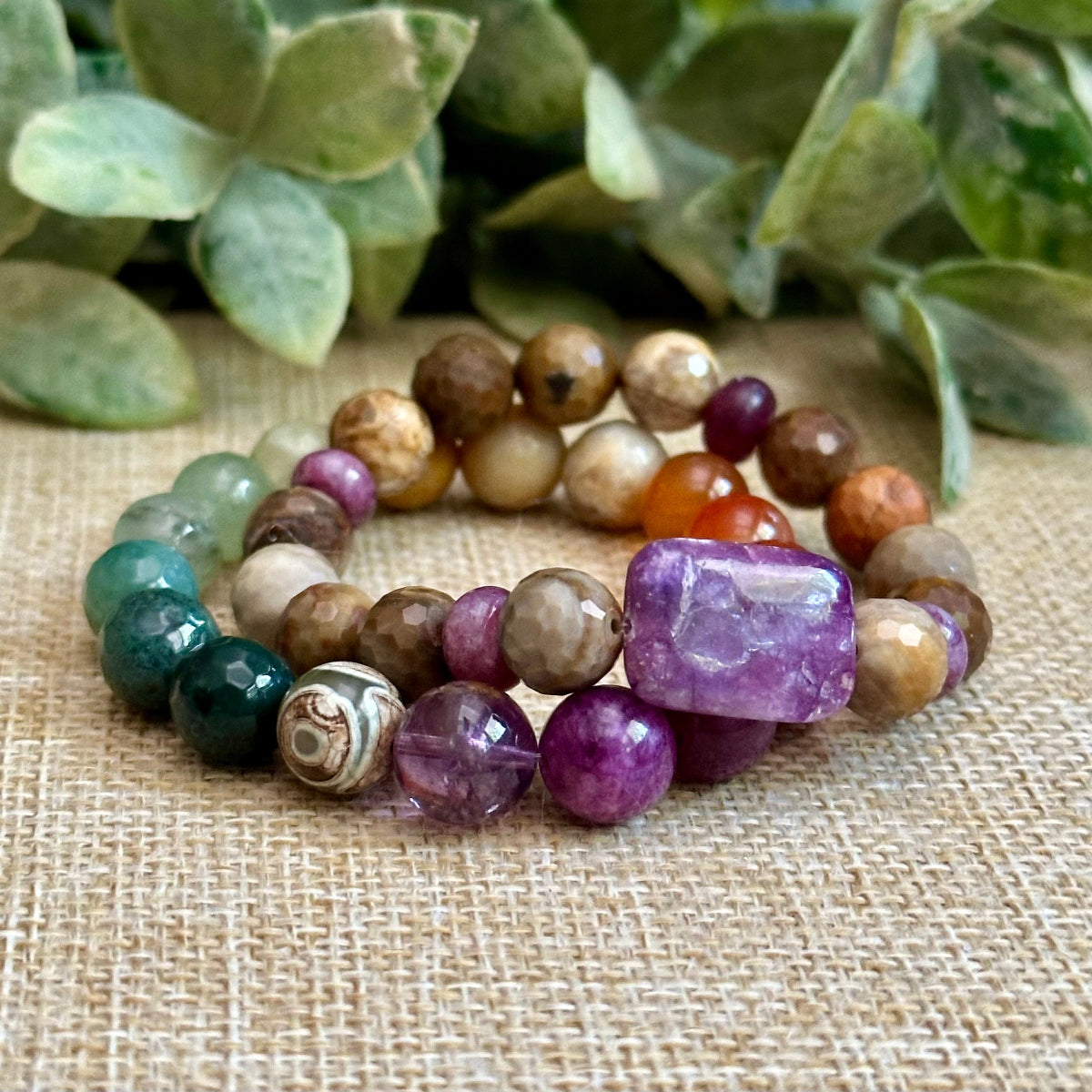Handmade Beaded Bracelet, Handmade Gemstone Bracelet,  Evil Eye Bracelet, Gift for Her