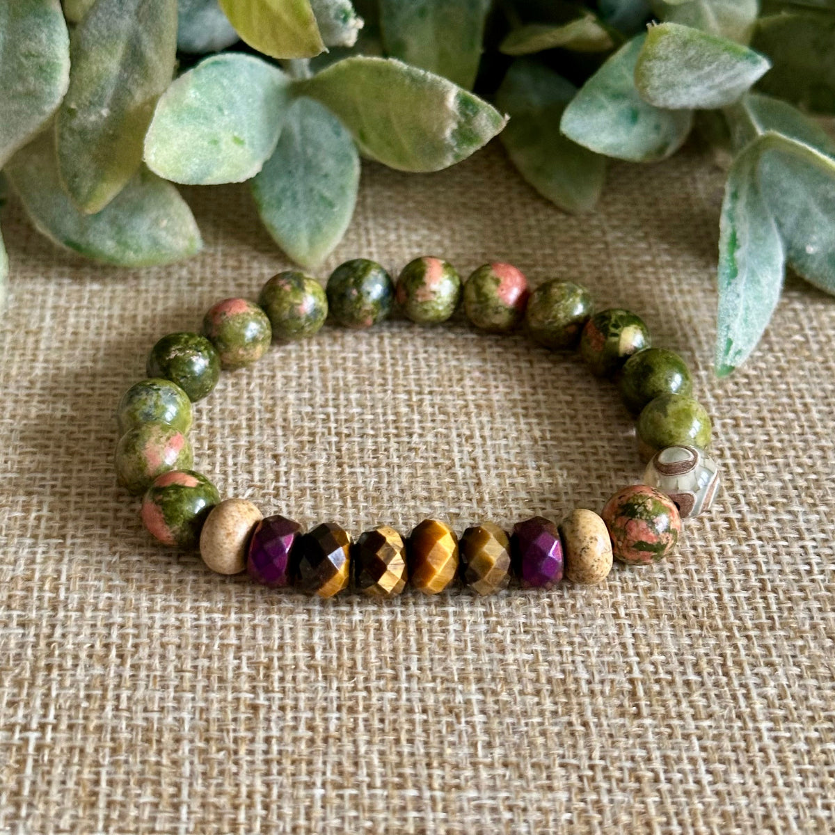 Colorful healing crystal bracelet for creativity and self trust