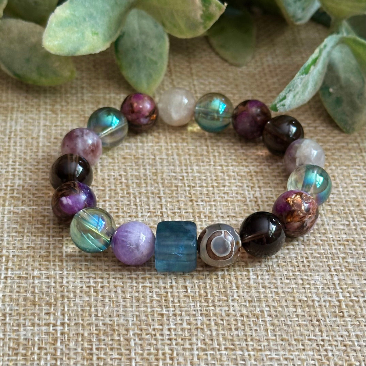 Empath Energy Protection Crystal Bracelet with optional Evil Eye
