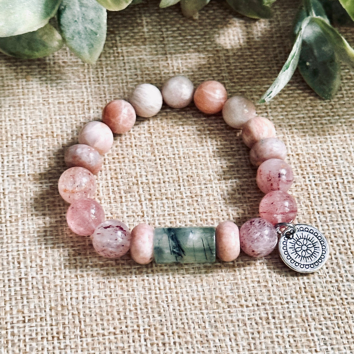 Flower Mandal Boho Chunky Statement Gemstone Bracelet