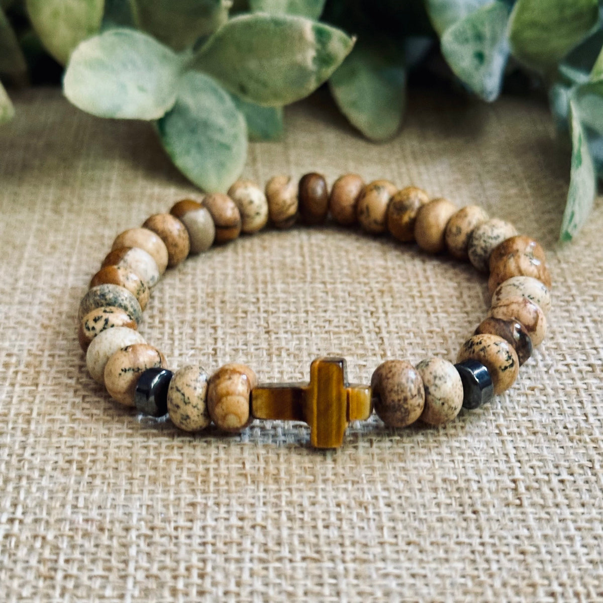Cross Bracelet for Men, Cross Bracelet Unisex, Beaded Cross Bracelet