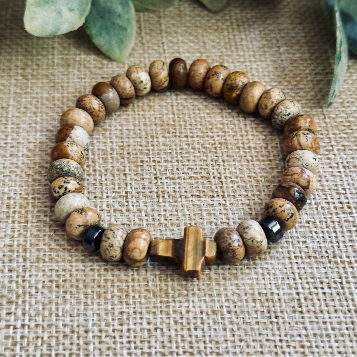 Tiger Eye Cross Bracelet for Men