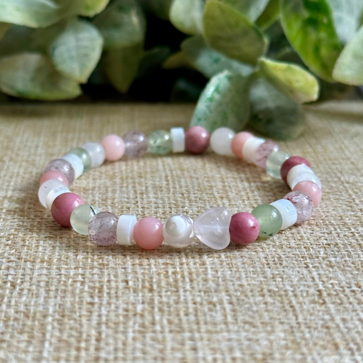 Love Crystals, Love Healing Crystal Bracelet, Heart Chakra Bracelet