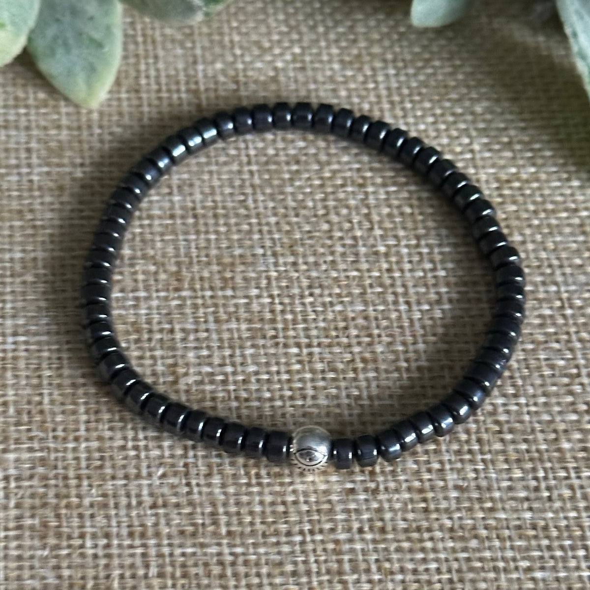 Energy Protection Bracelet With Hematite And Evil Eye