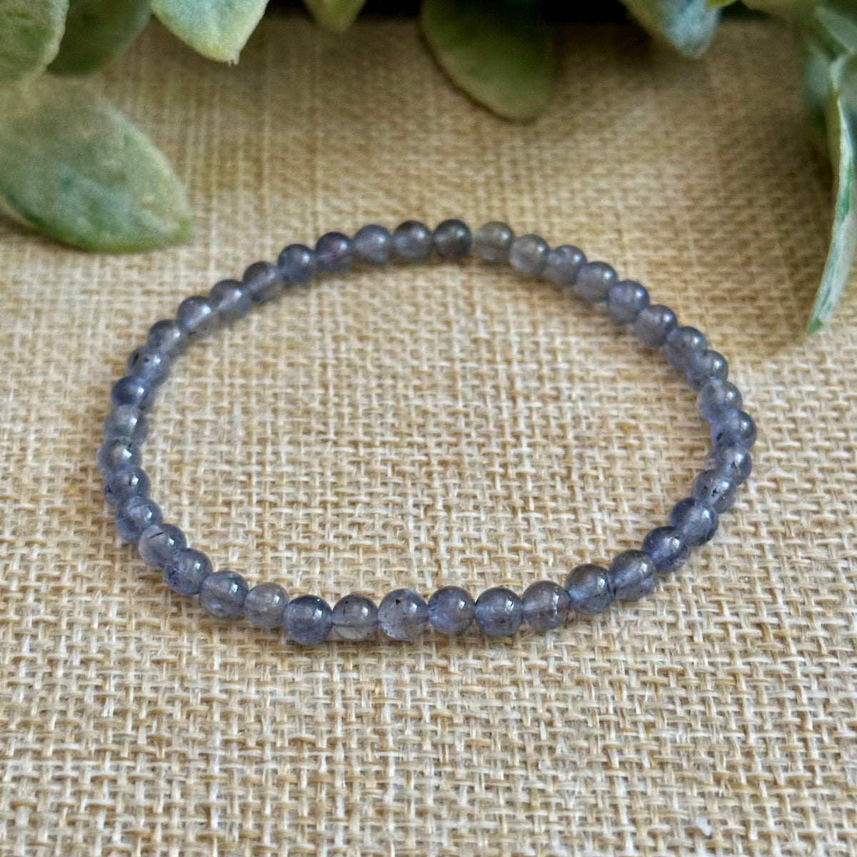 Blue Iolite Crystal Gemstone Dainty Bracelet
