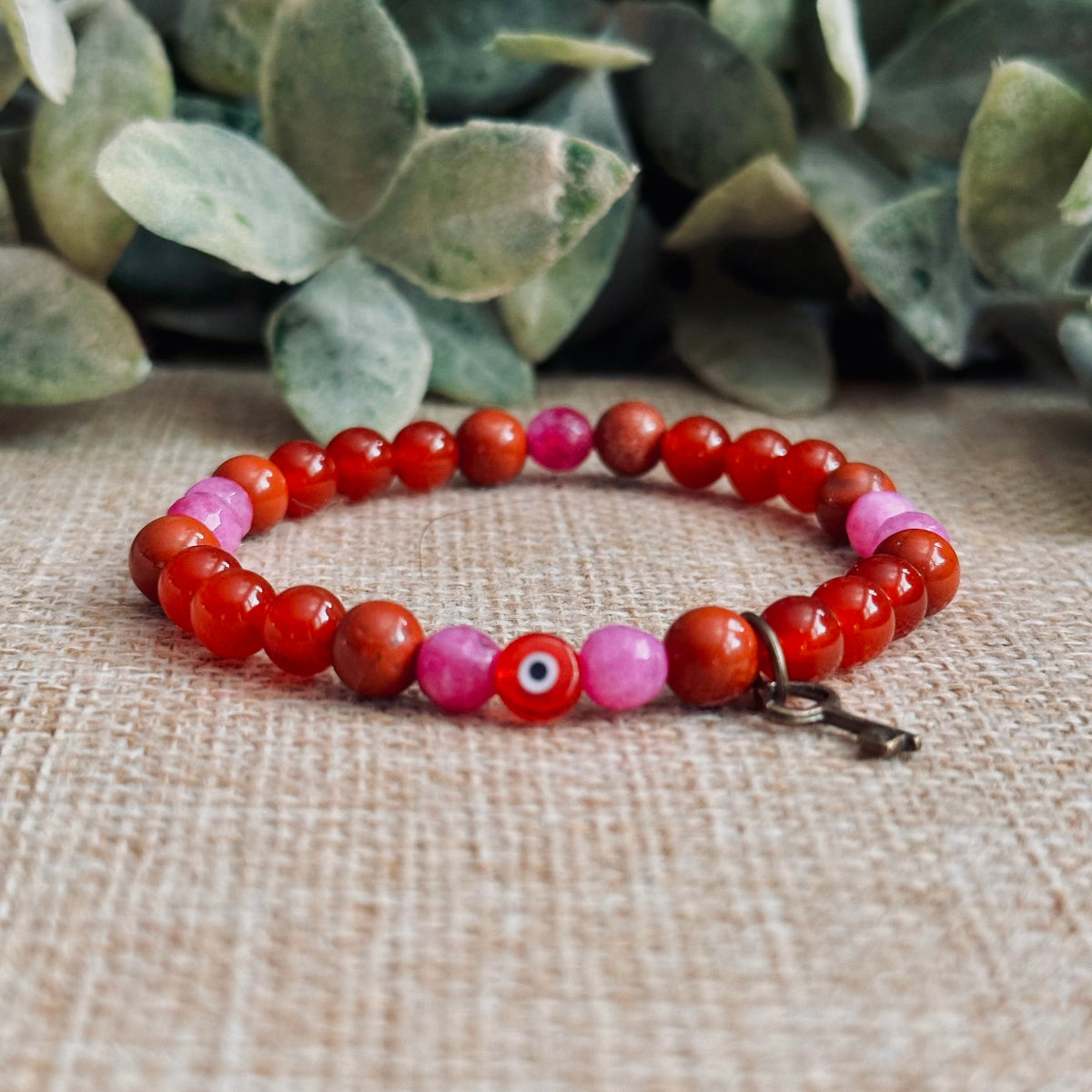 Red Evil Eye Beaded Bracelet