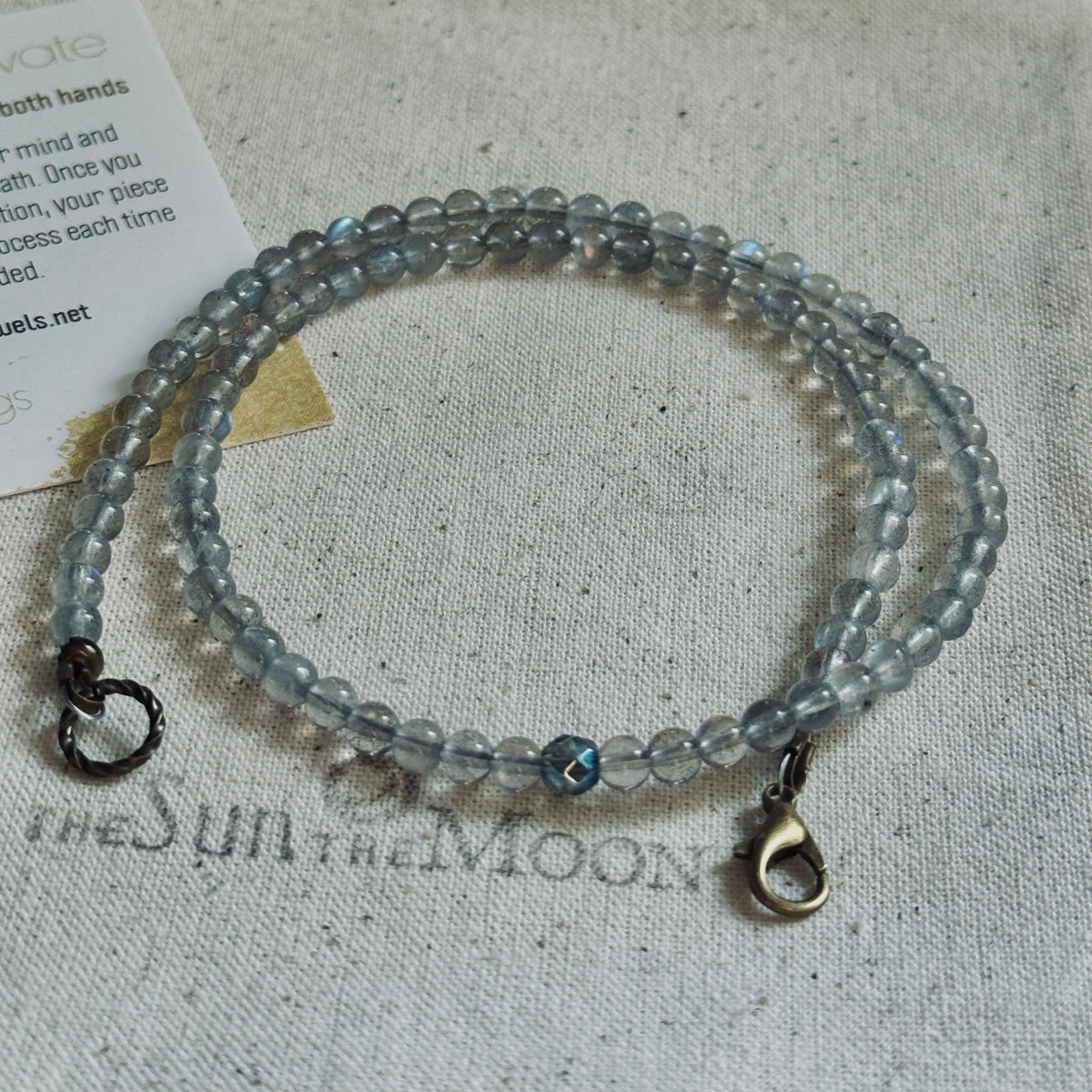 Labradorite Necklace Handmade Dainty CHoker