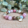 Lead with Love gemstone bracelet heart chakra Heart Charm stone bracelet