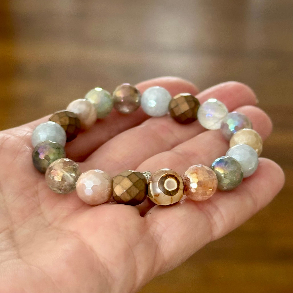 abundance and opportunity crystal bracelet large bead energy bracelet