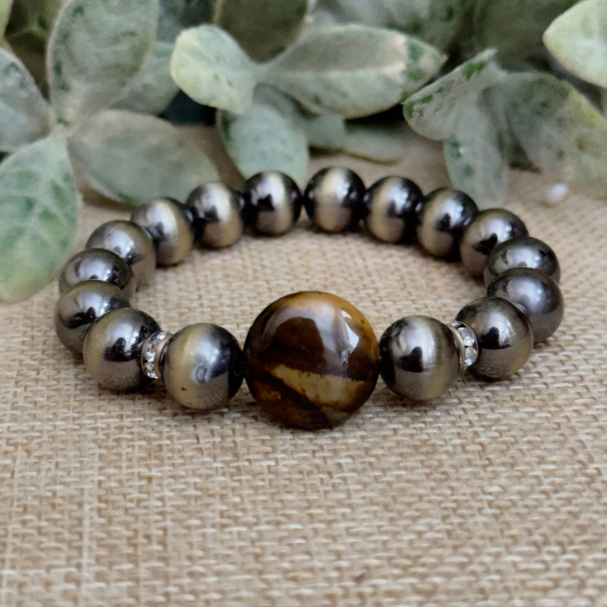 Navajo Pearl  Pyrite Tiger Eye Bracelet