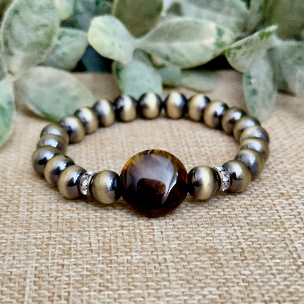 Navajo Pearl  Pyrite Tiger Eye Bracelet