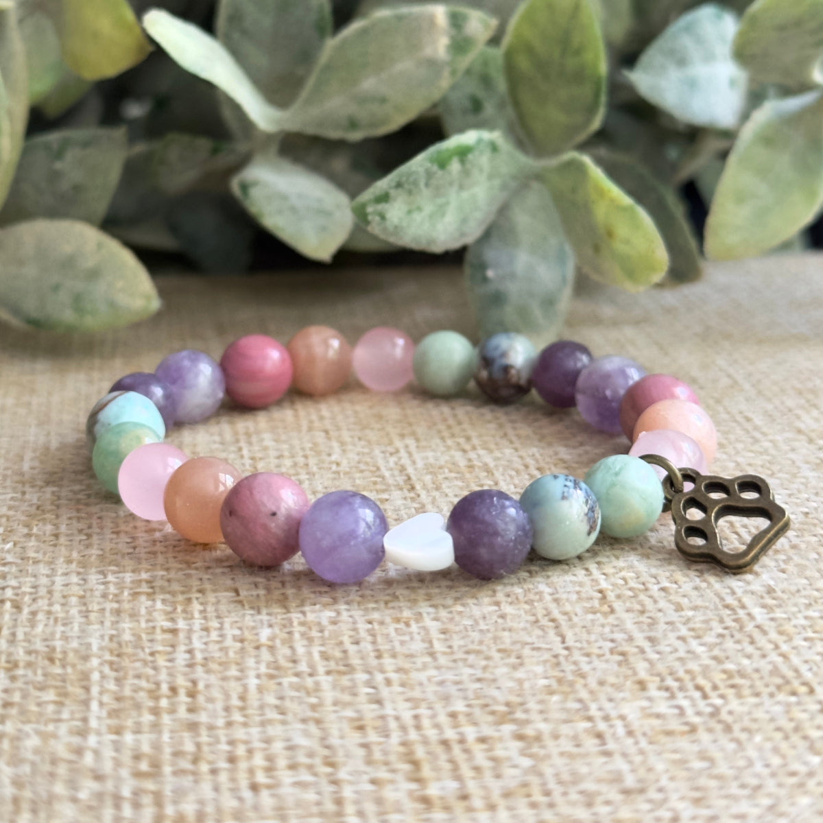 Pet Loss Grief Bracelet, Crystals for Grief, Dog Bracelet, Cat Bracelet