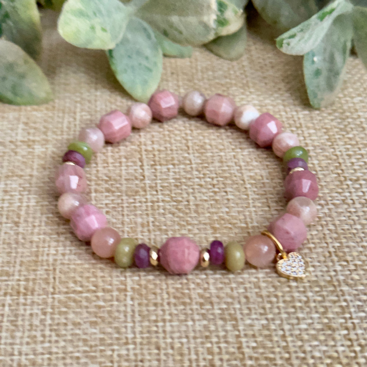Emotional Healing Gemstone Love Bracelet Charm