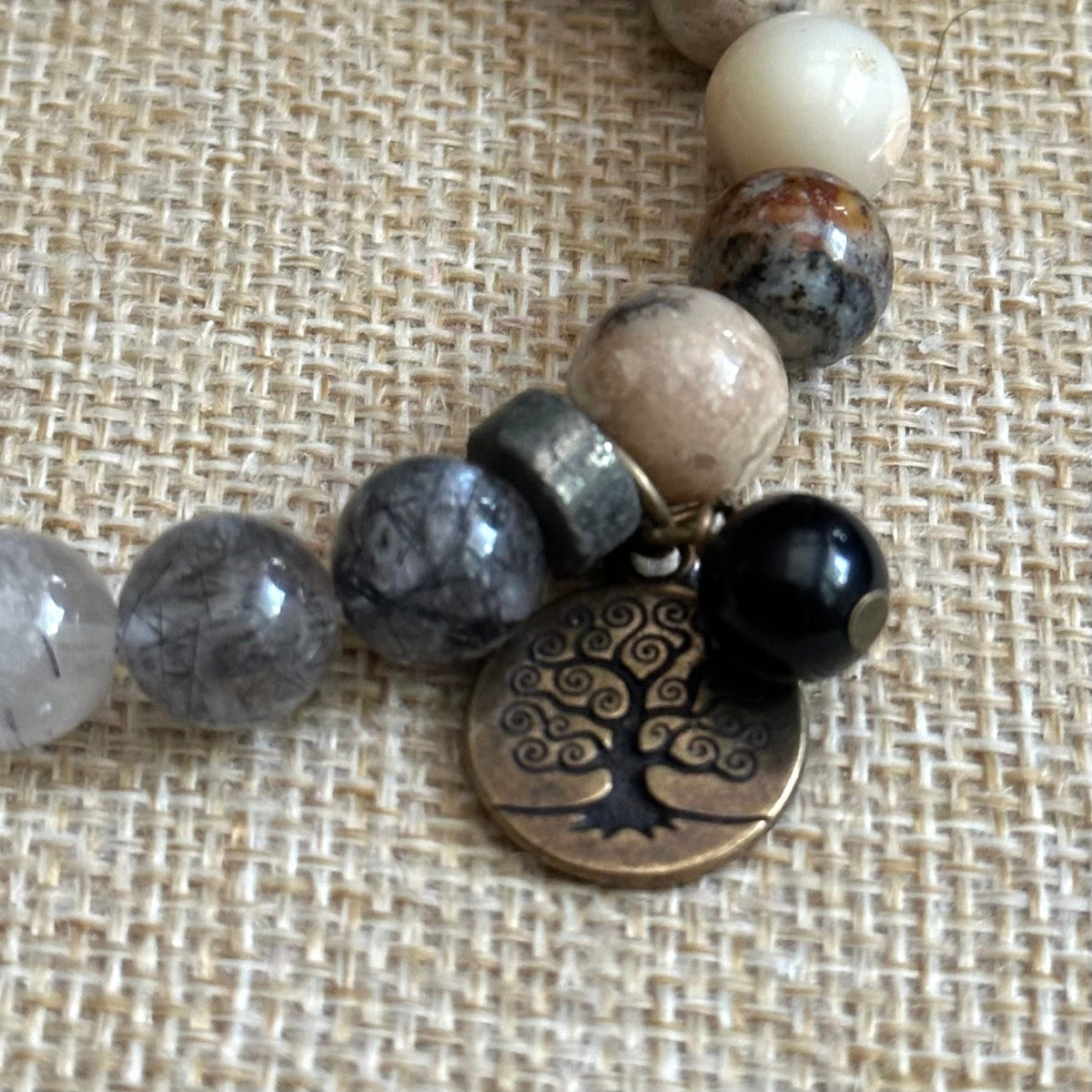 Tree o Life BLack Onyx Charm Bracelet