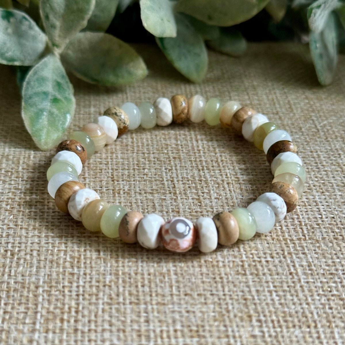 Spiritual bracelet for peace patience emotional balance and inner calm with natural healing crystals