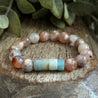 Amazonite and Sakura Agate Bracelet