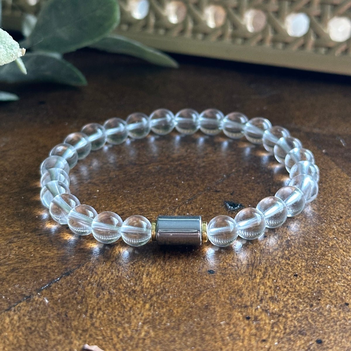 Manifestation and positive energy bracelet, Crystal Quartz  master amplifier energy bracelet for men