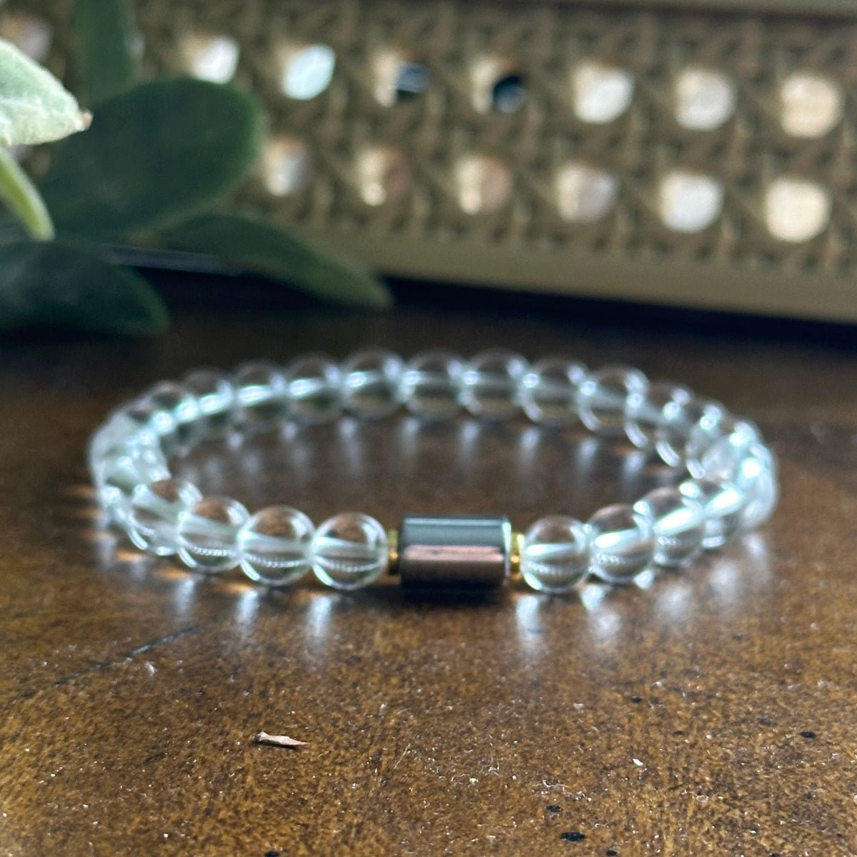 Magic Amplified bracelet for potential and clarity. Crystal Quartz and Hematite Bracelet, Unisex
