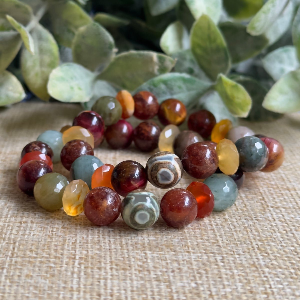 Autumn Gemstone Bracelet. Fall Equinox Bracelet