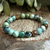 Chryscolla and DZI Agate Beaded Bracelet