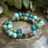 Chrysocolla, Crystal Quartz Beaded Bracelets for Men and Women