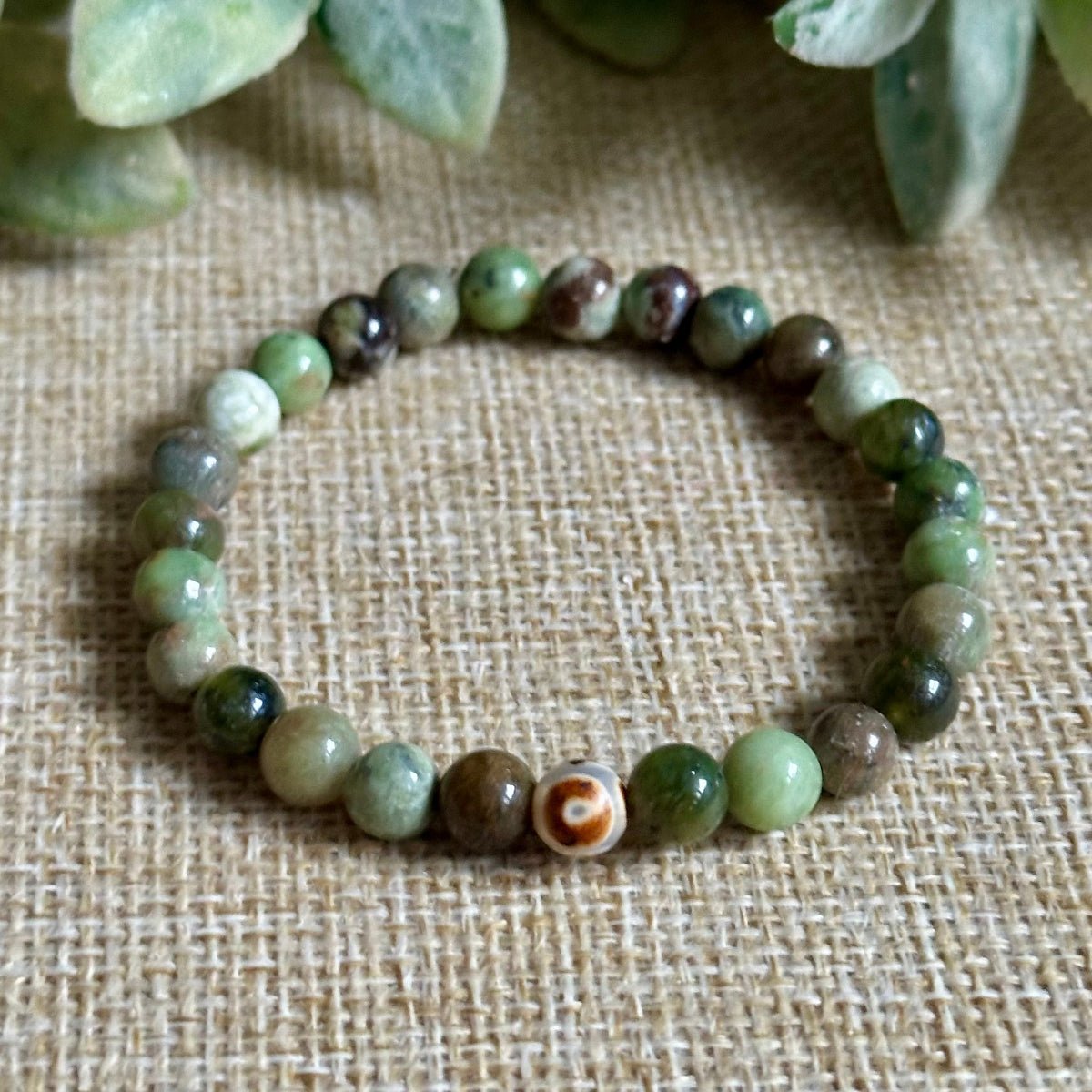Handmade chrysoprase gemstone bracelet available in 6mm 8mm and 10mm