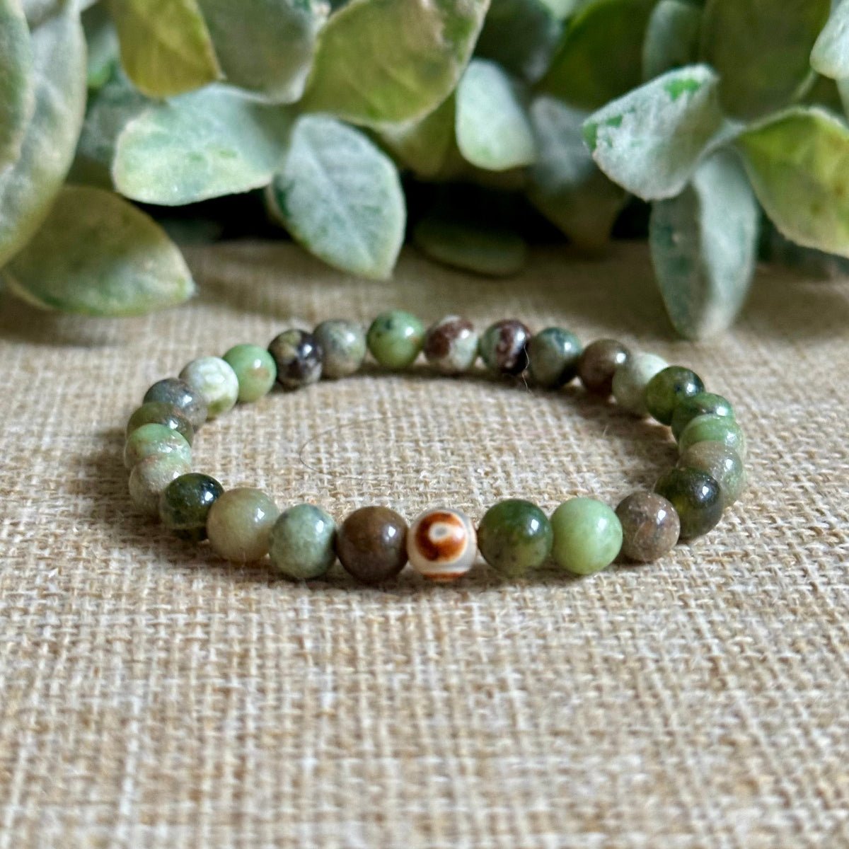 Chrysoprase gemstone bracelet for heart healing and emotional renewal