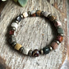 Grounding Bracelet with Polychrome Jasper and Matte Gold Hematite Stones