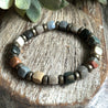 Spiritual Jewelry for Courage and balance with Polychrome Jasper and Hematite gemstones