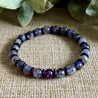 Amethyst Iolite Purple Hematite Crystal Bracelet  for men, women, unisex