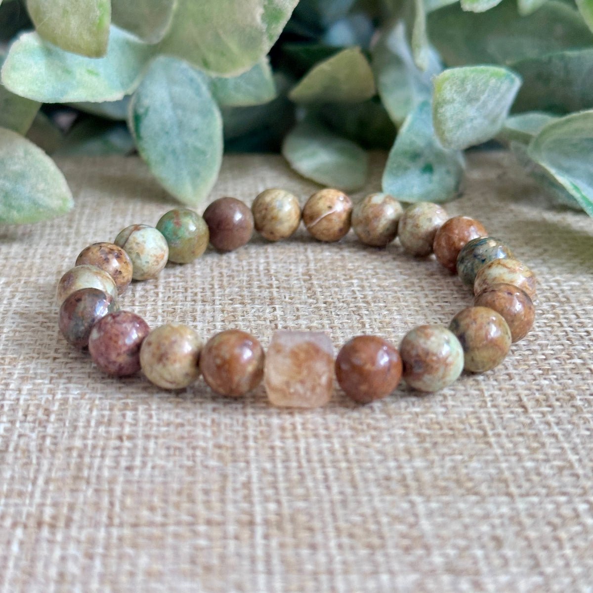 Citrine Chrysocolla bracelet