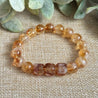 healing crystal bracelet made entirely of genuine citrine stones representing prosperity and happiness.