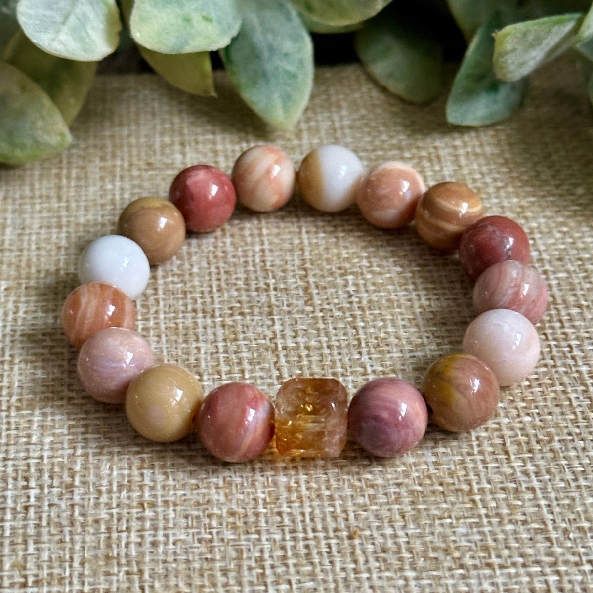 bracelet for grounding and growth, crystal bracelet