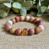 citrine and red petrified wood bracelet,