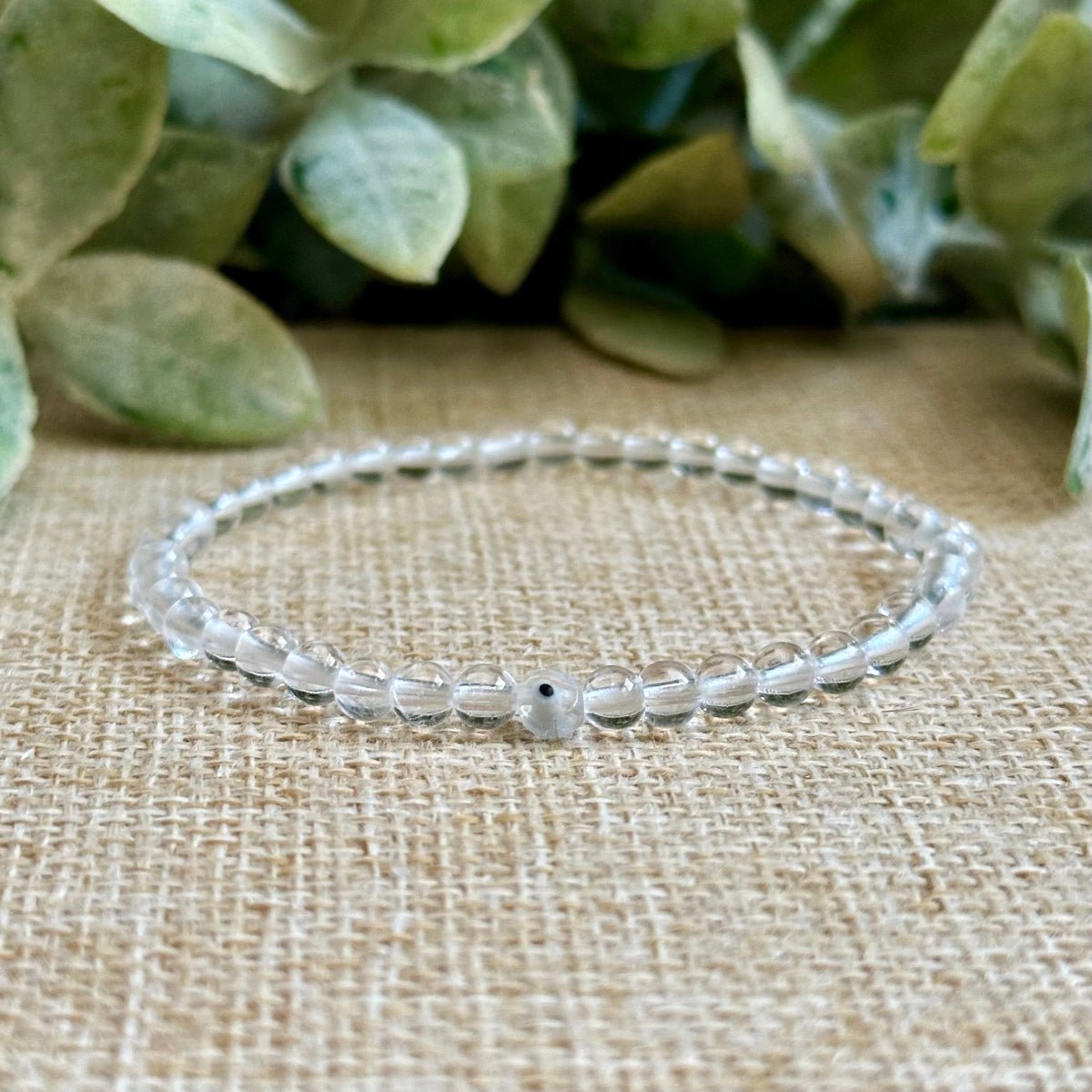 Crystal Quartz Gemstone Evil Eye Protection Bracelet