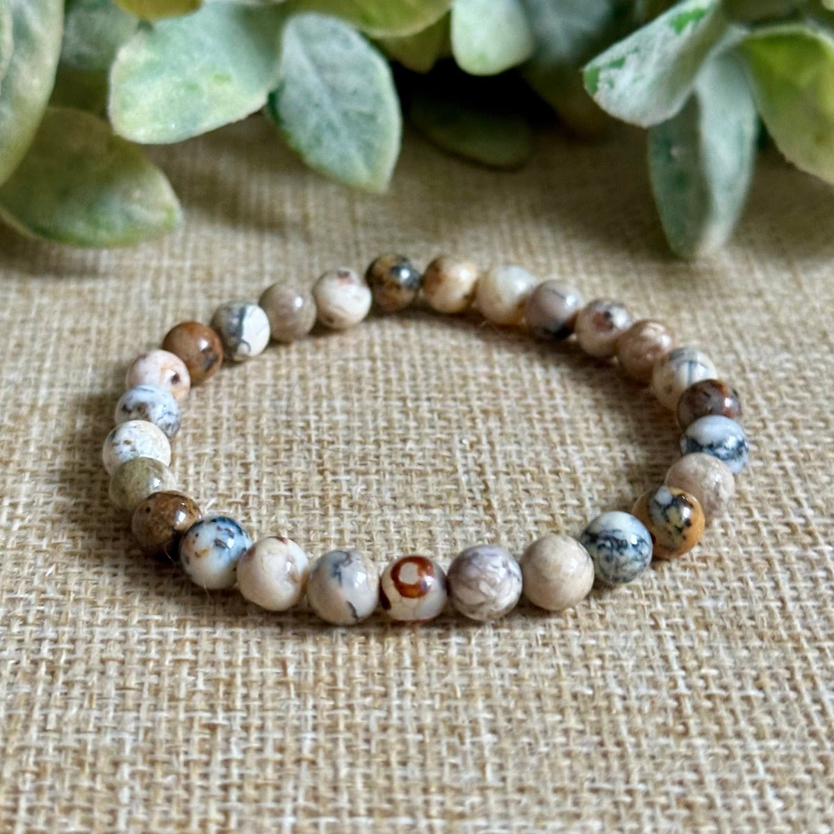 Handmade dendritic opal bracelet for new beginnings and self discovery