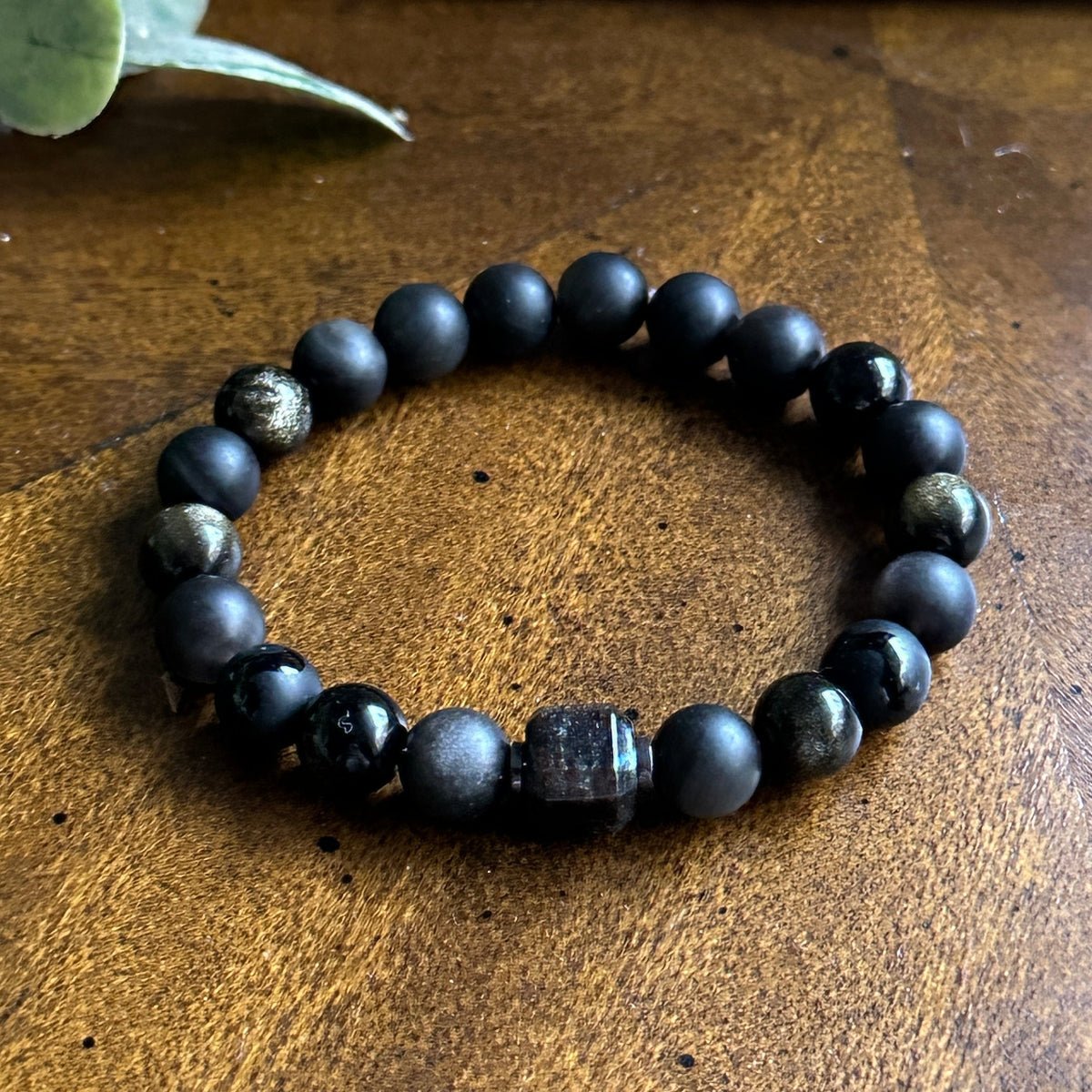 Matte black grounding bracelet for strength, clarity, and protection.