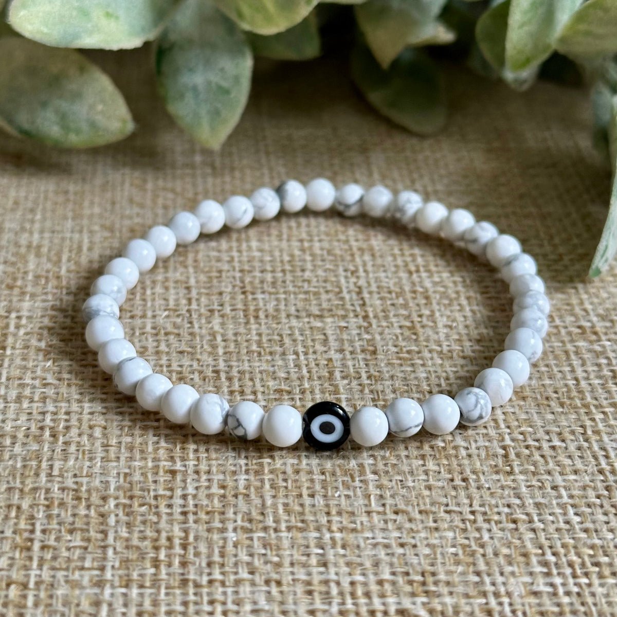 minimalist howlite evil eye bracelet anxiety relief stress relief bracelet