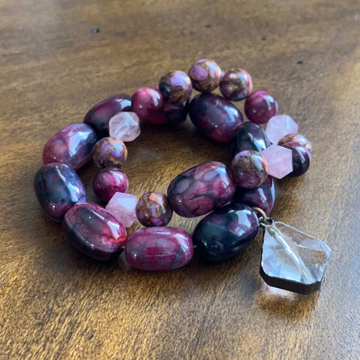 Purple Agate Strawberry Quartz Stacking