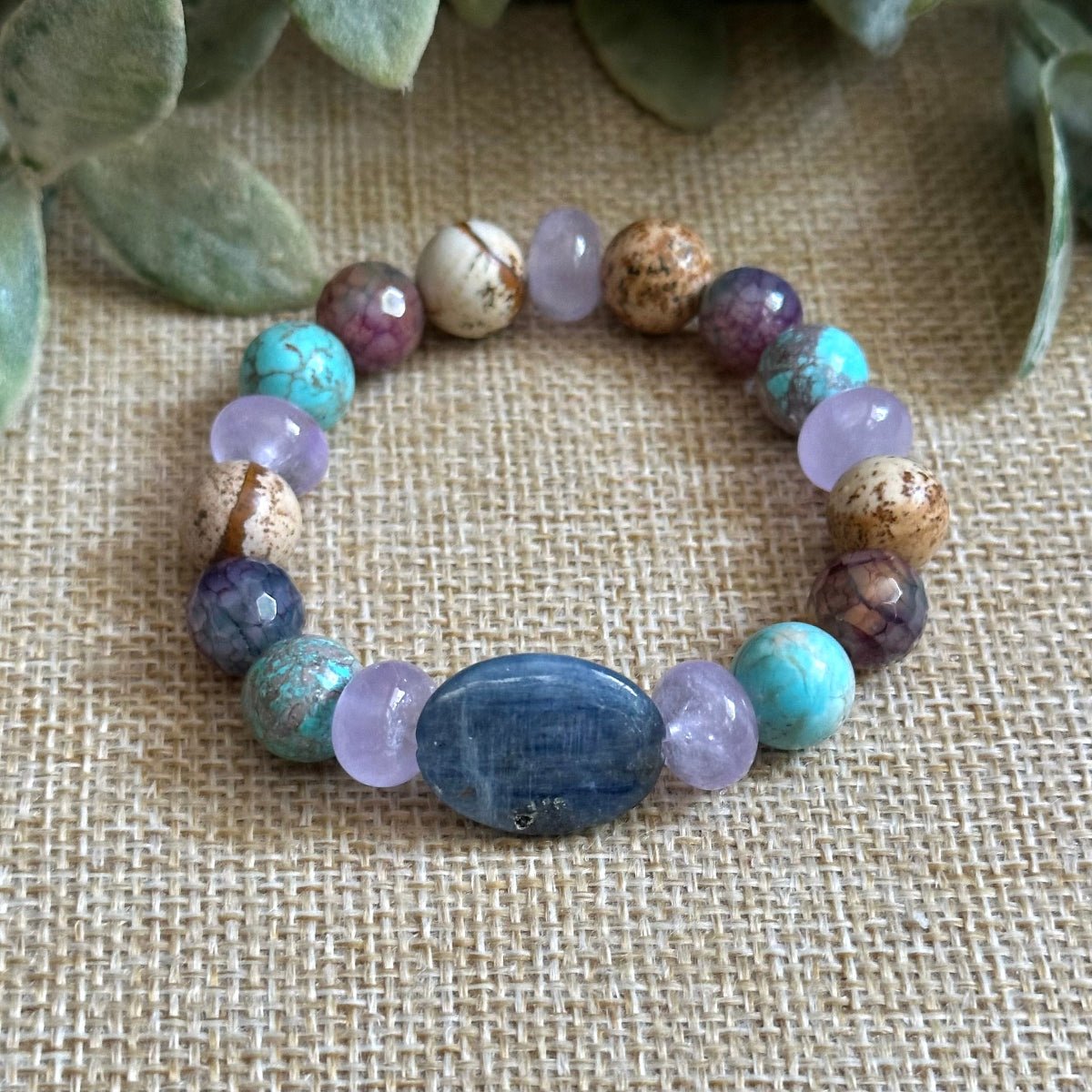 Kyanite Chakra Healing Bracelet, Boho Bracelet, Manifestation Crystal healing Bracelet