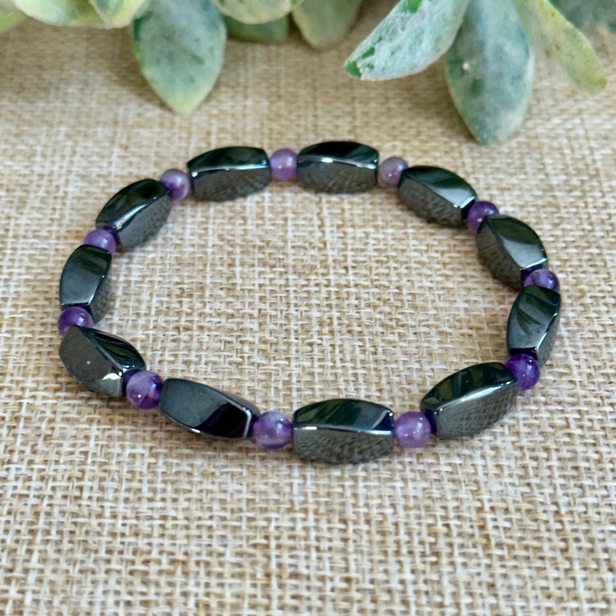 hematite tiger eye grounding bracelet. Men's Energy Bracelet