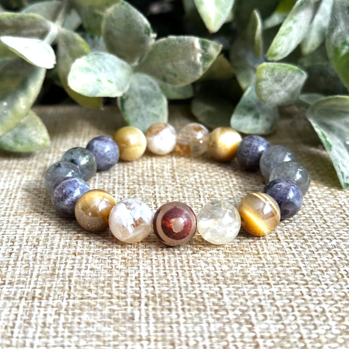 Golden Opportunities Bracelet with Labradorite, Citrine, Tiger’s Eye, and Iolite